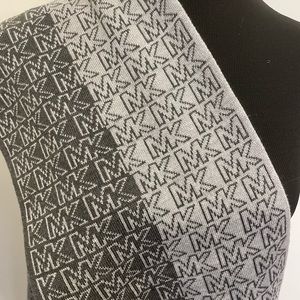 Michael Kors MK Logo Gray Two Tone Print Scarf